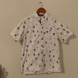 Cactus Print Button Up